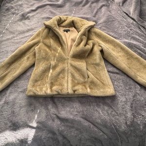 Vintage Faux Fur Zip Up Coat